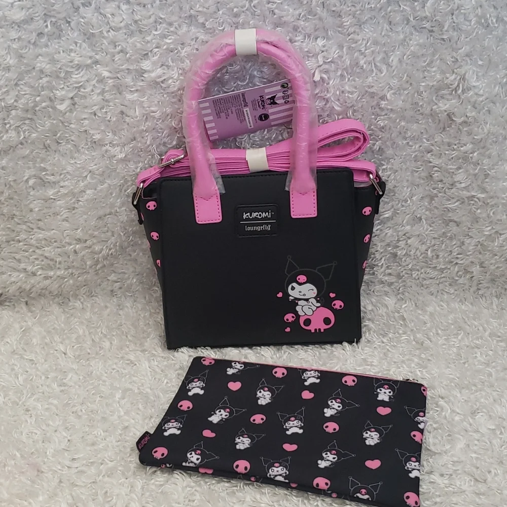 NWT Loungefly Kuromi satchel crossbody and make-up bag - Picture 2 of 13